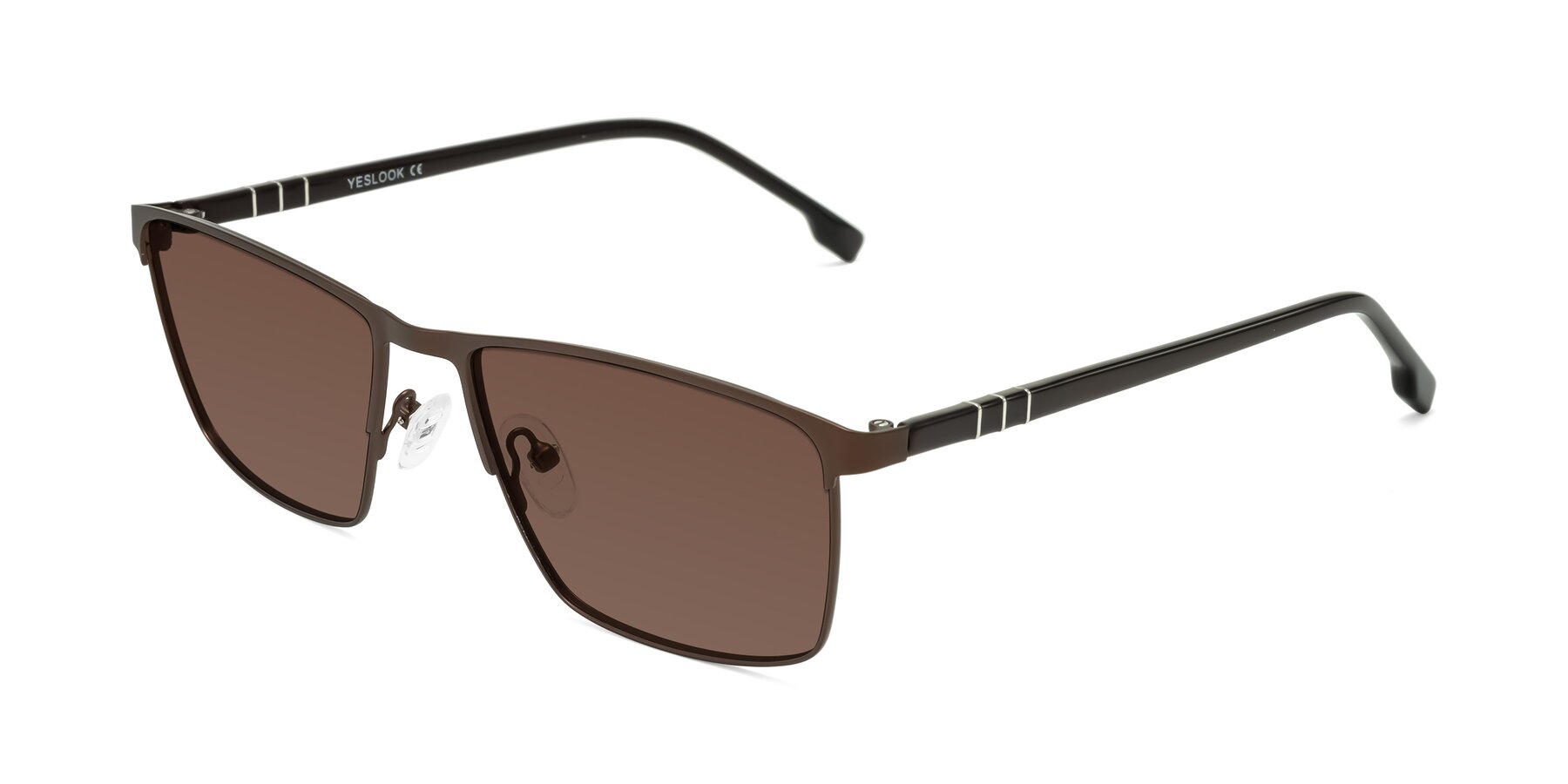 Angle of Sampit in Matte Brown with Brown Tinted Lenses