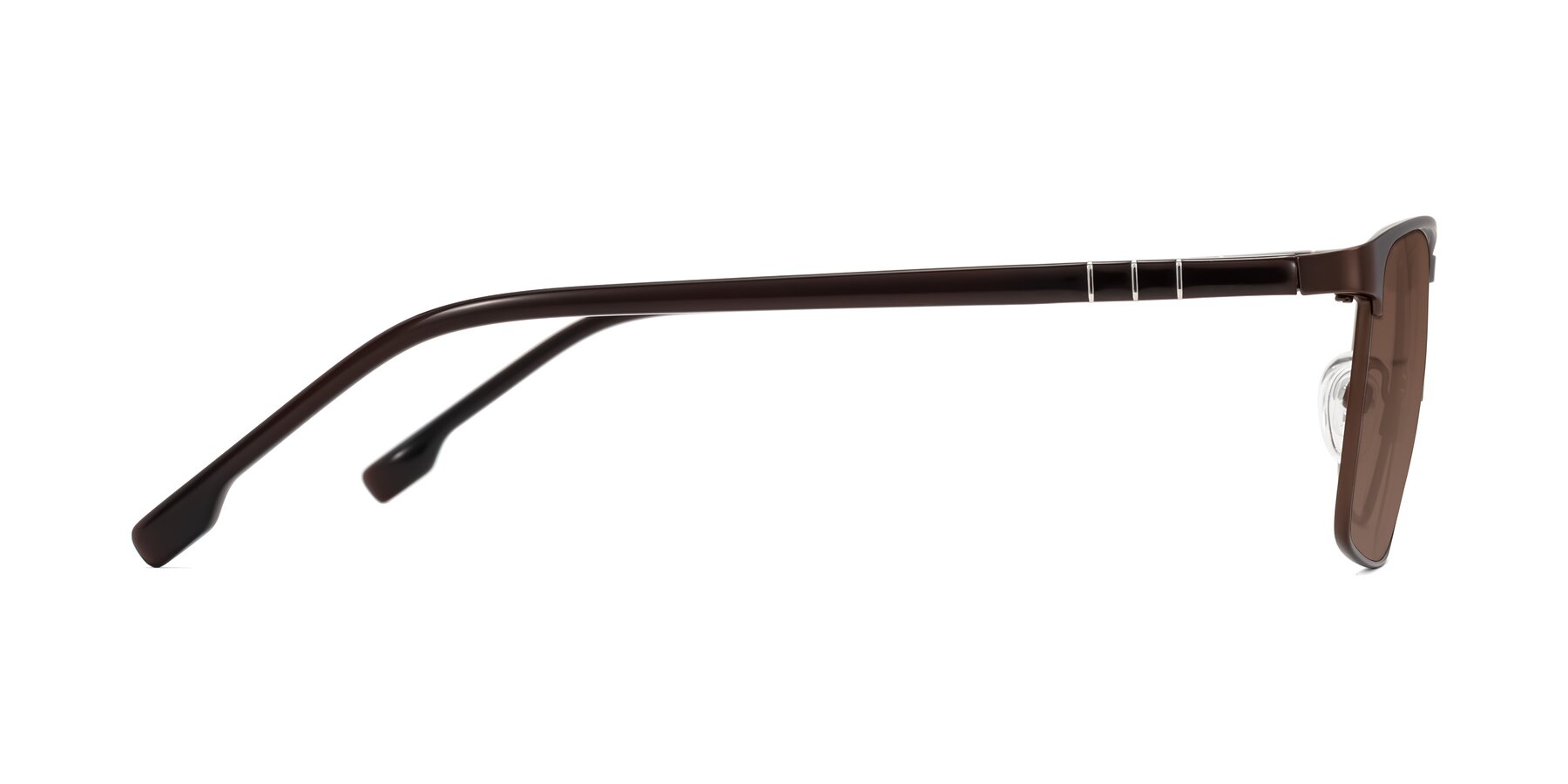 Side of Sampit in Matte Brown with Brown Tinted Lenses