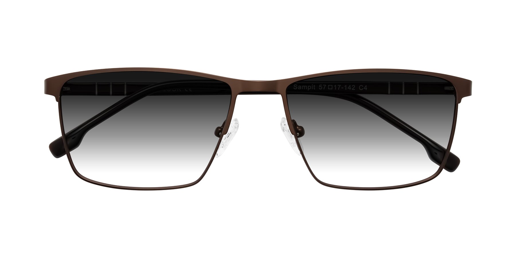 Folded Front of Sampit in Matte Brown with Gray Gradient Lenses