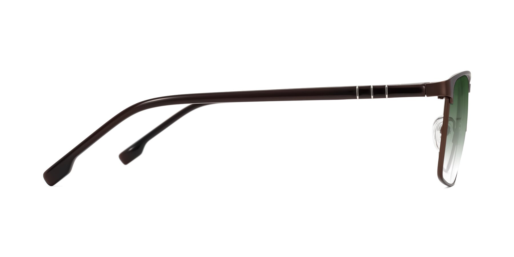 Side of Sampit in Matte Brown with Green Gradient Lenses