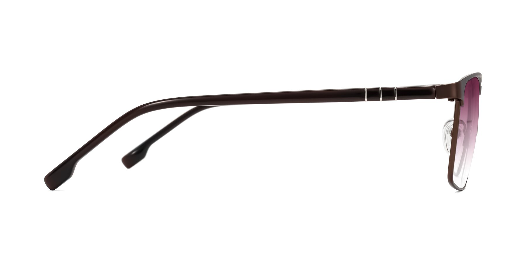 Side of Sampit in Matte Brown with Wine Gradient Lenses