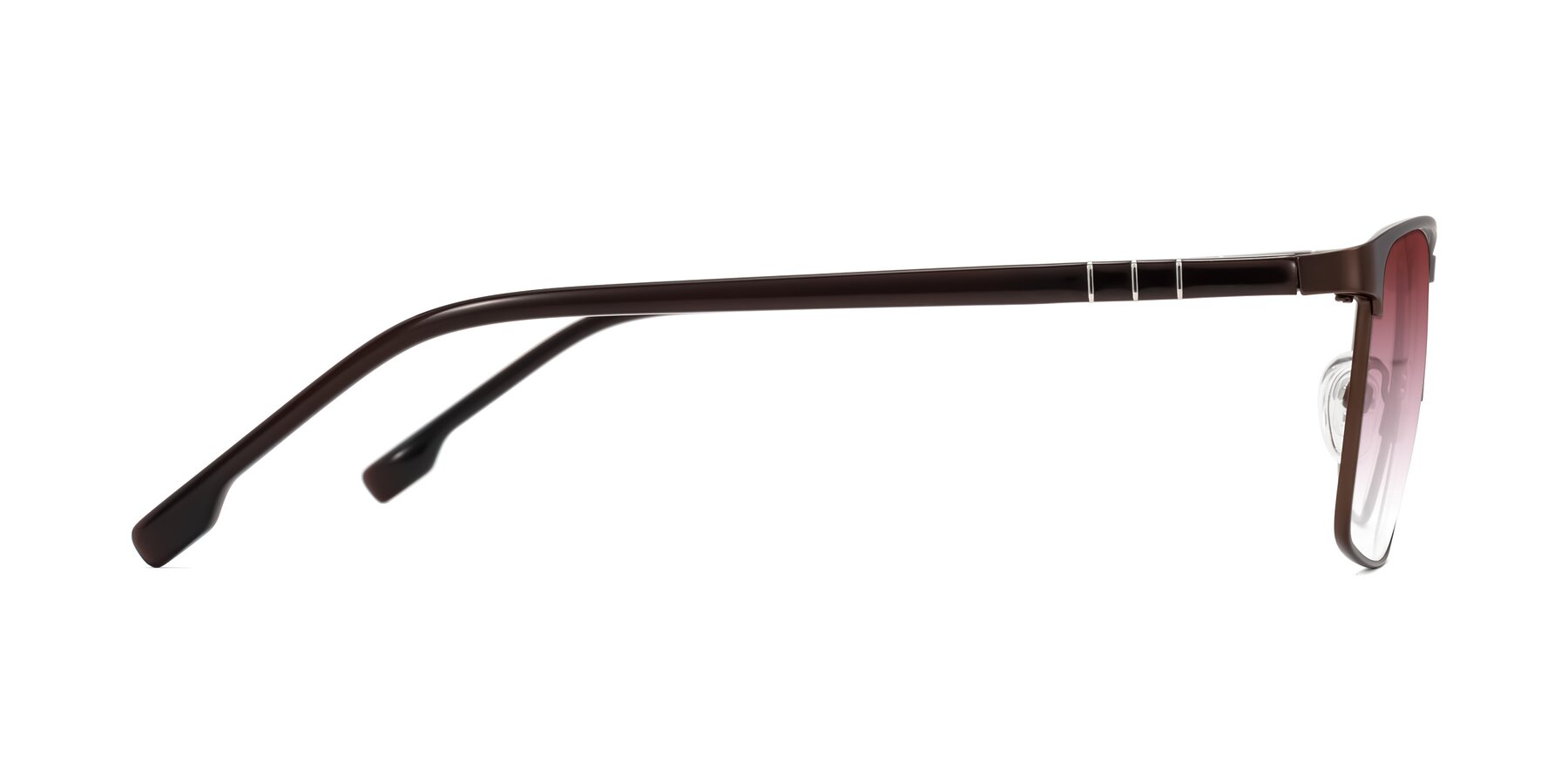 Side of Sampit in Matte Brown with Garnet Gradient Lenses