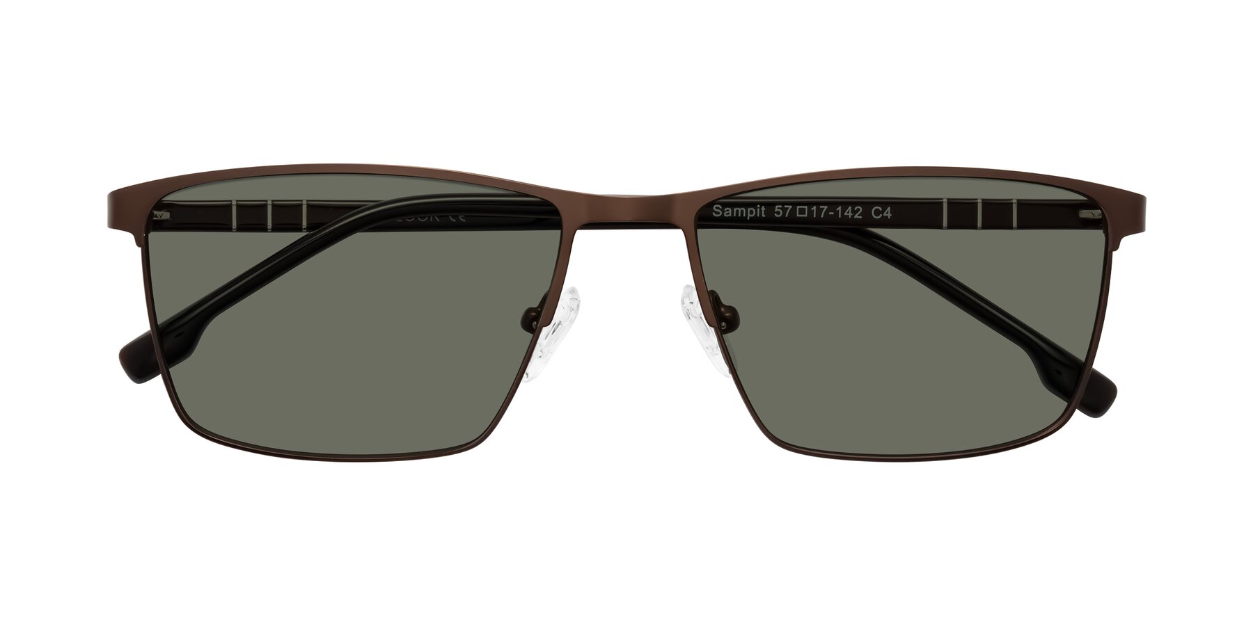 Folded Front of Sampit in Matte Brown with Gray Polarized Lenses