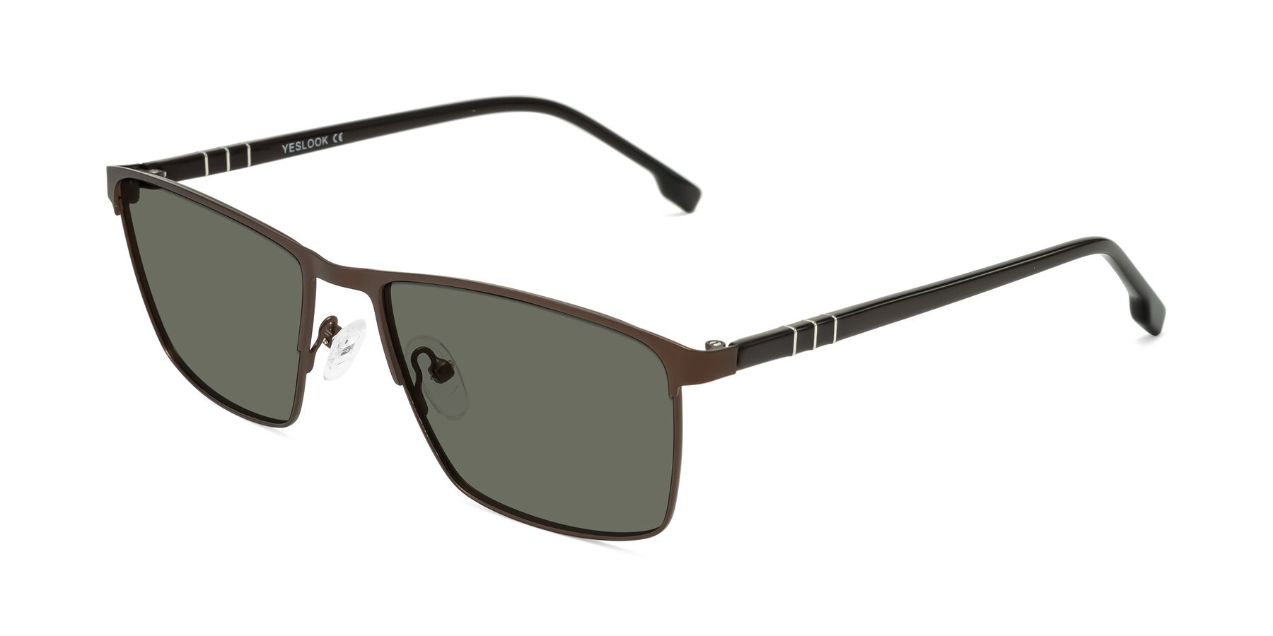 Angle of Sampit in Matte Brown with Gray Polarized Lenses