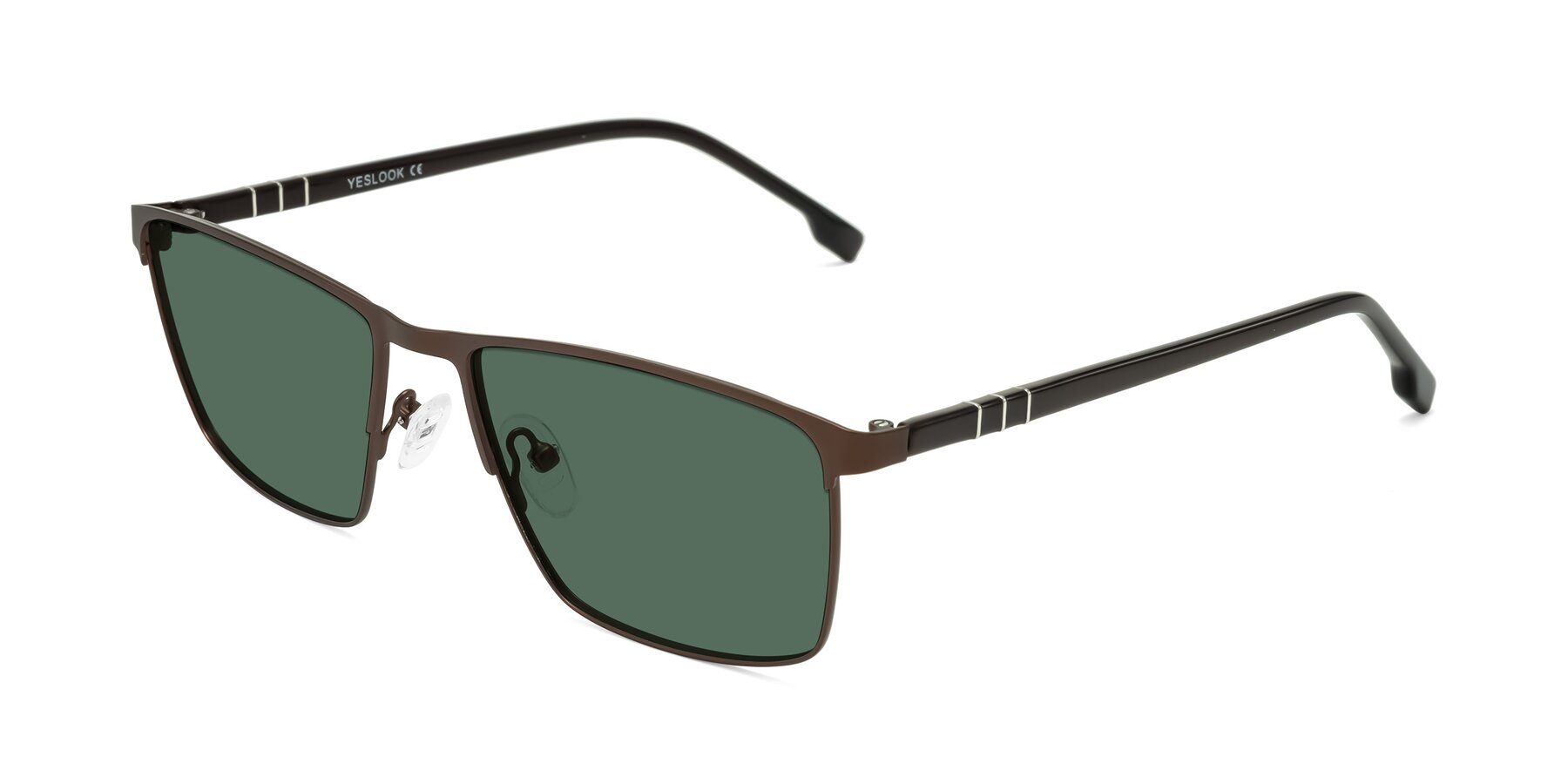 Angle of Sampit in Matte Brown with Green Polarized Lenses