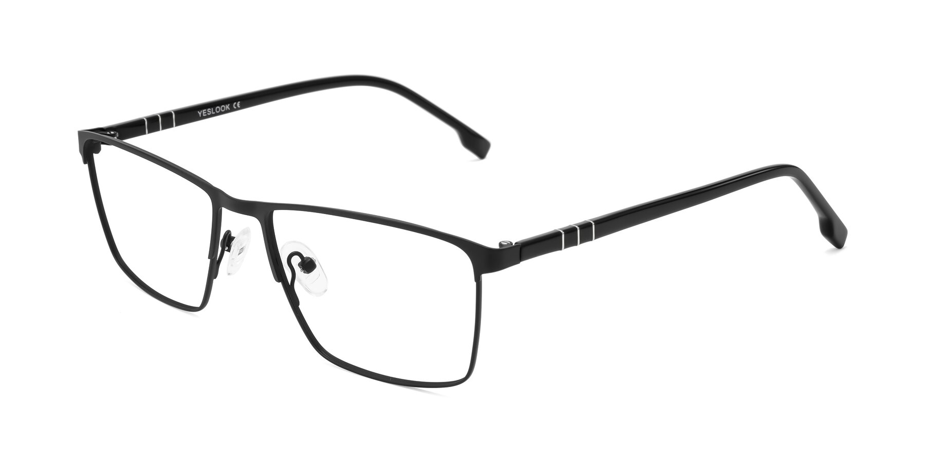 Angle of Sampit in Matte Black with Clear Blue Light Blocking Lenses