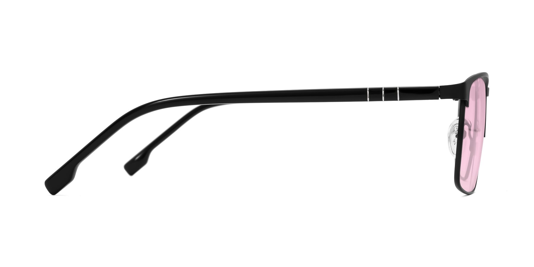 Side of Sampit in Matte Black with Light Pink Tinted Lenses