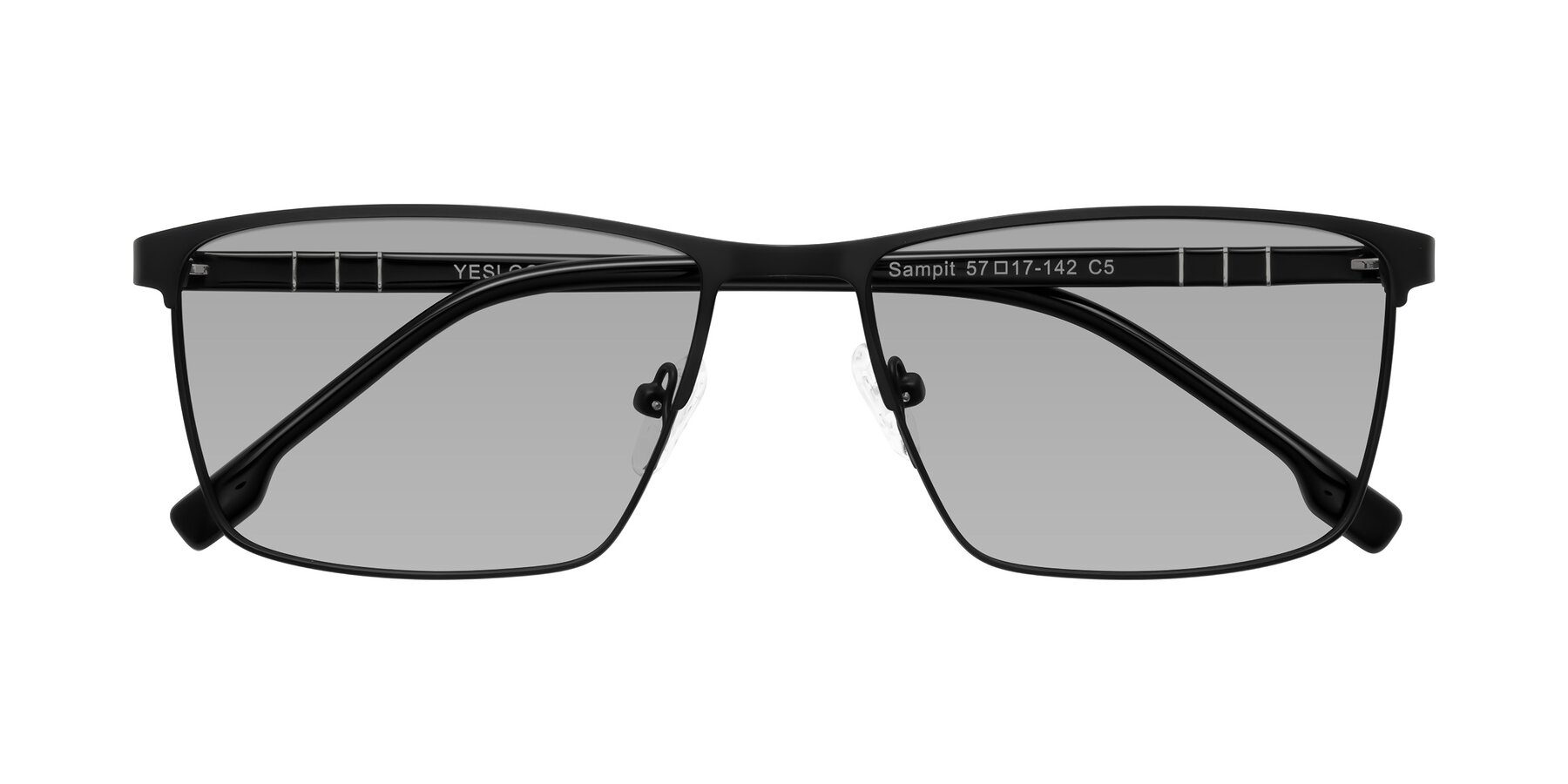 Folded Front of Sampit in Matte Black with Light Gray Tinted Lenses