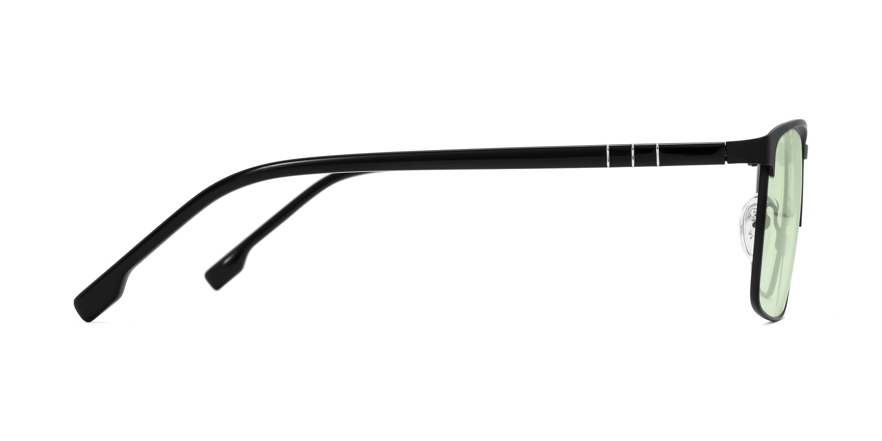 Side of Sampit in Matte Black with Light Green Tinted Lenses