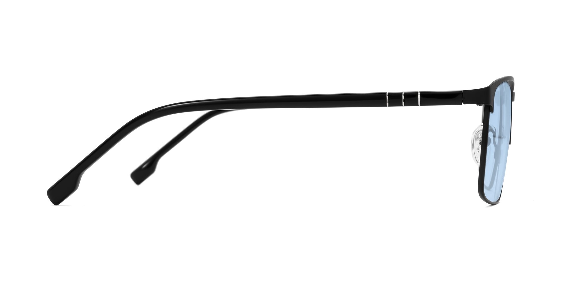 Side of Sampit in Matte Black with Light Blue Tinted Lenses