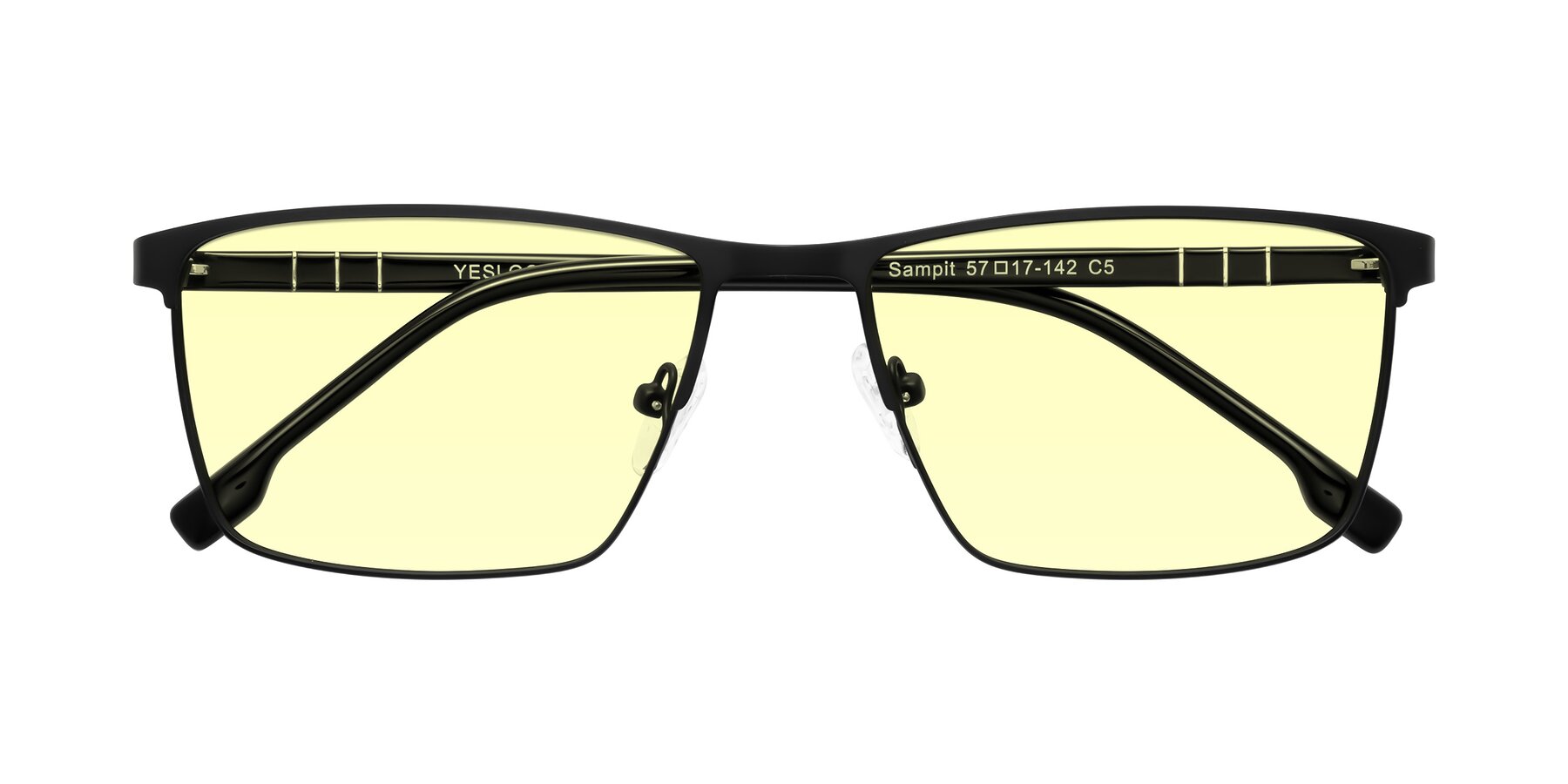 Folded Front of Sampit in Matte Black with Light Yellow Tinted Lenses