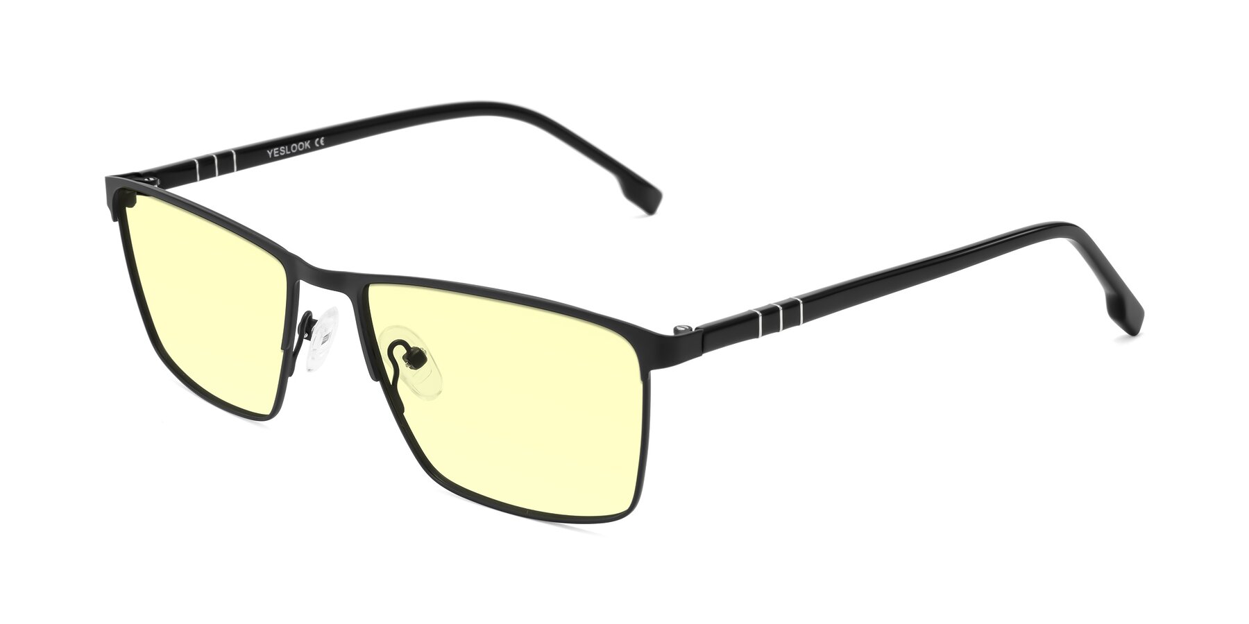 Angle of Sampit in Matte Black with Light Yellow Tinted Lenses