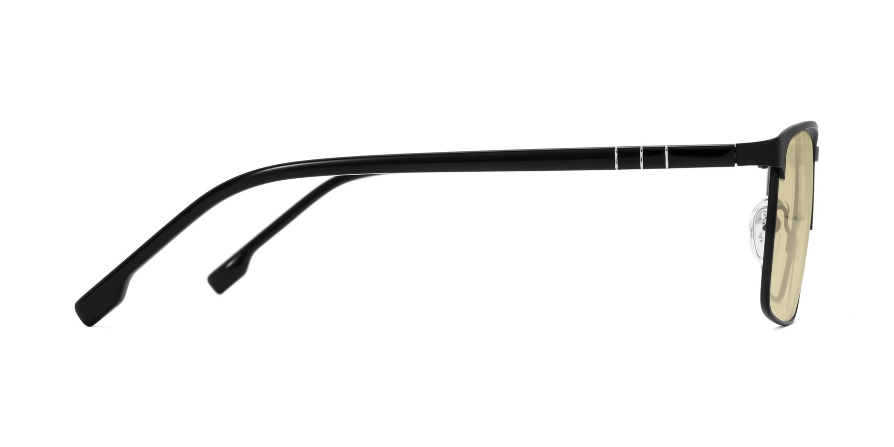 Side of Sampit in Matte Black with Light Champagne Tinted Lenses
