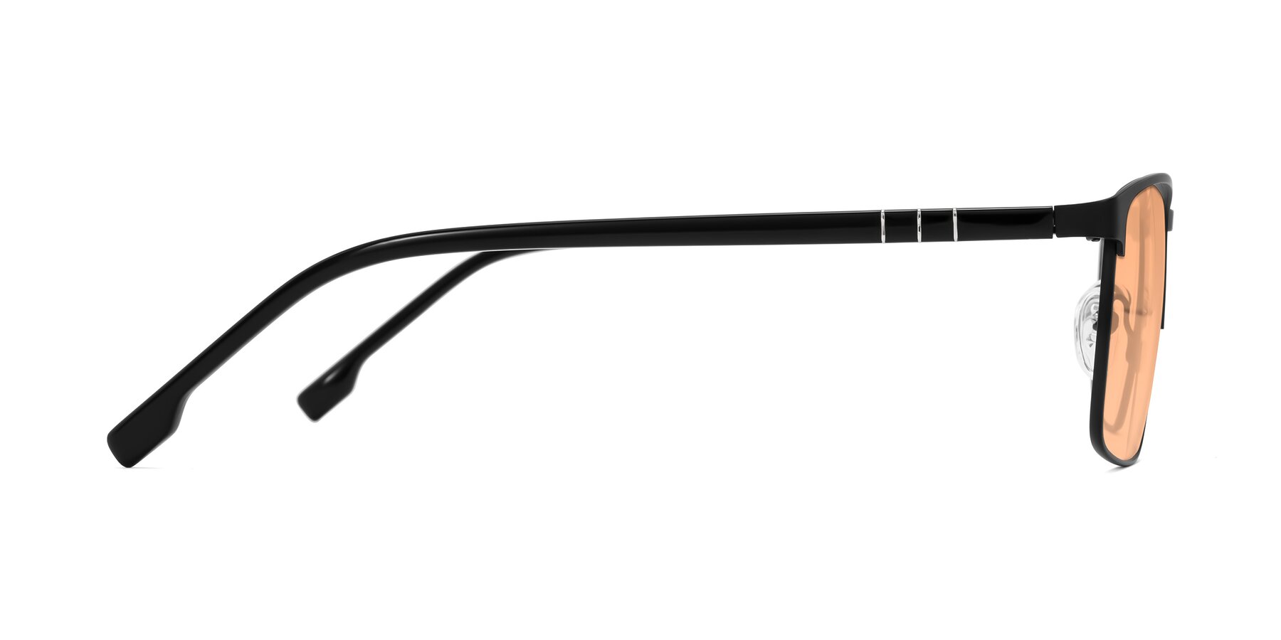Side of Sampit in Matte Black with Light Orange Tinted Lenses