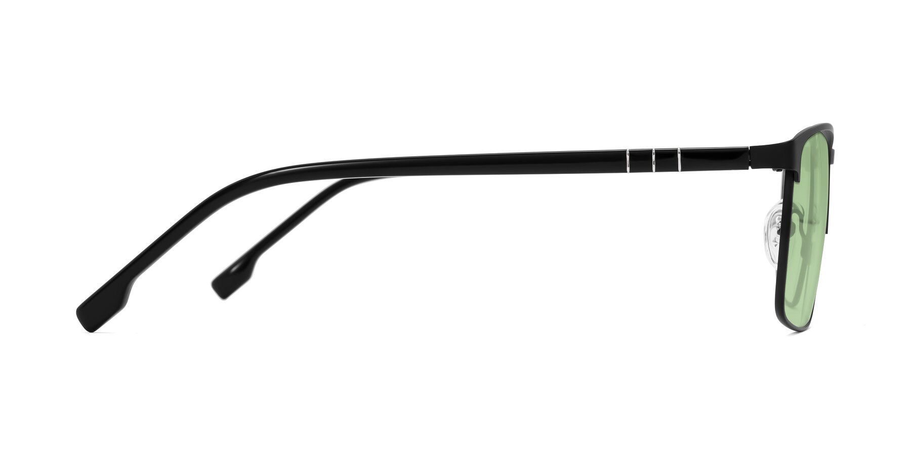 Side of Sampit in Matte Black with Medium Green Tinted Lenses
