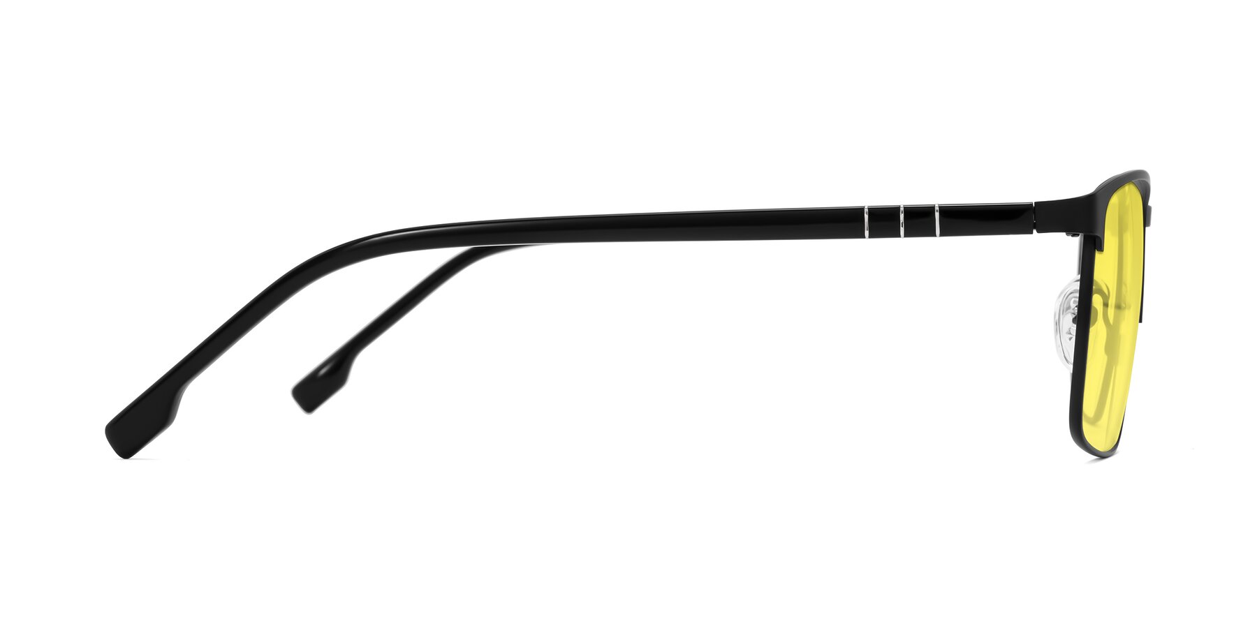 Side of Sampit in Matte Black with Medium Yellow Tinted Lenses