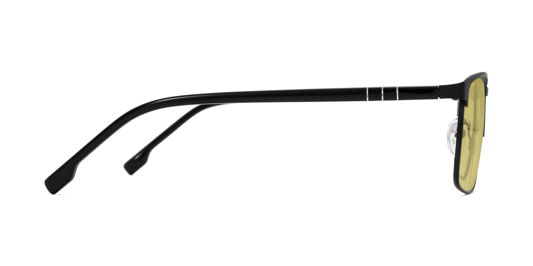 Side of Sampit in Matte Black with Medium Champagne Tinted Lenses