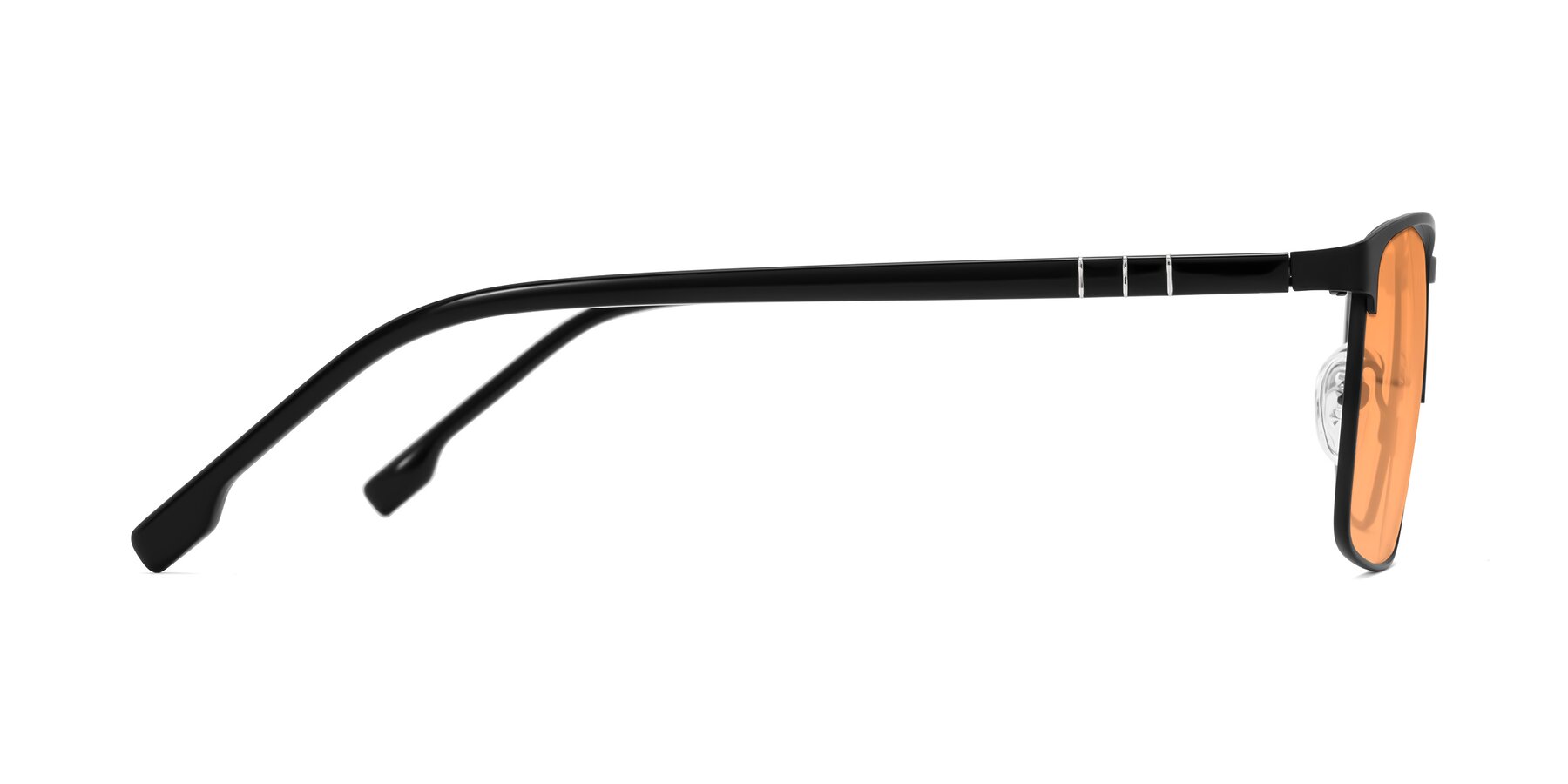 Side of Sampit in Matte Black with Medium Orange Tinted Lenses