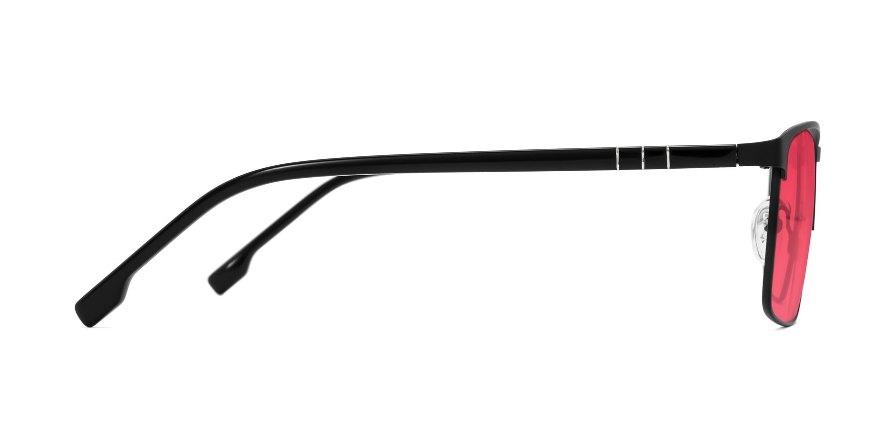 Side of Sampit in Matte Black with Red Tinted Lenses