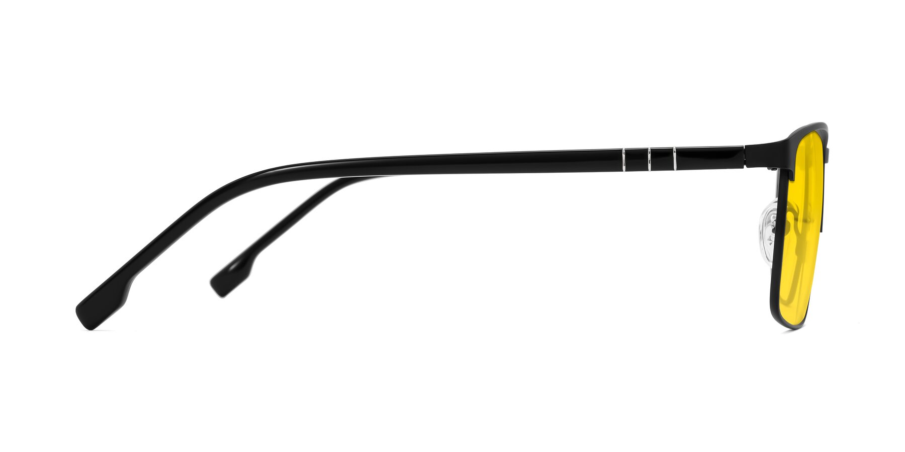 Side of Sampit in Matte Black with Yellow Tinted Lenses