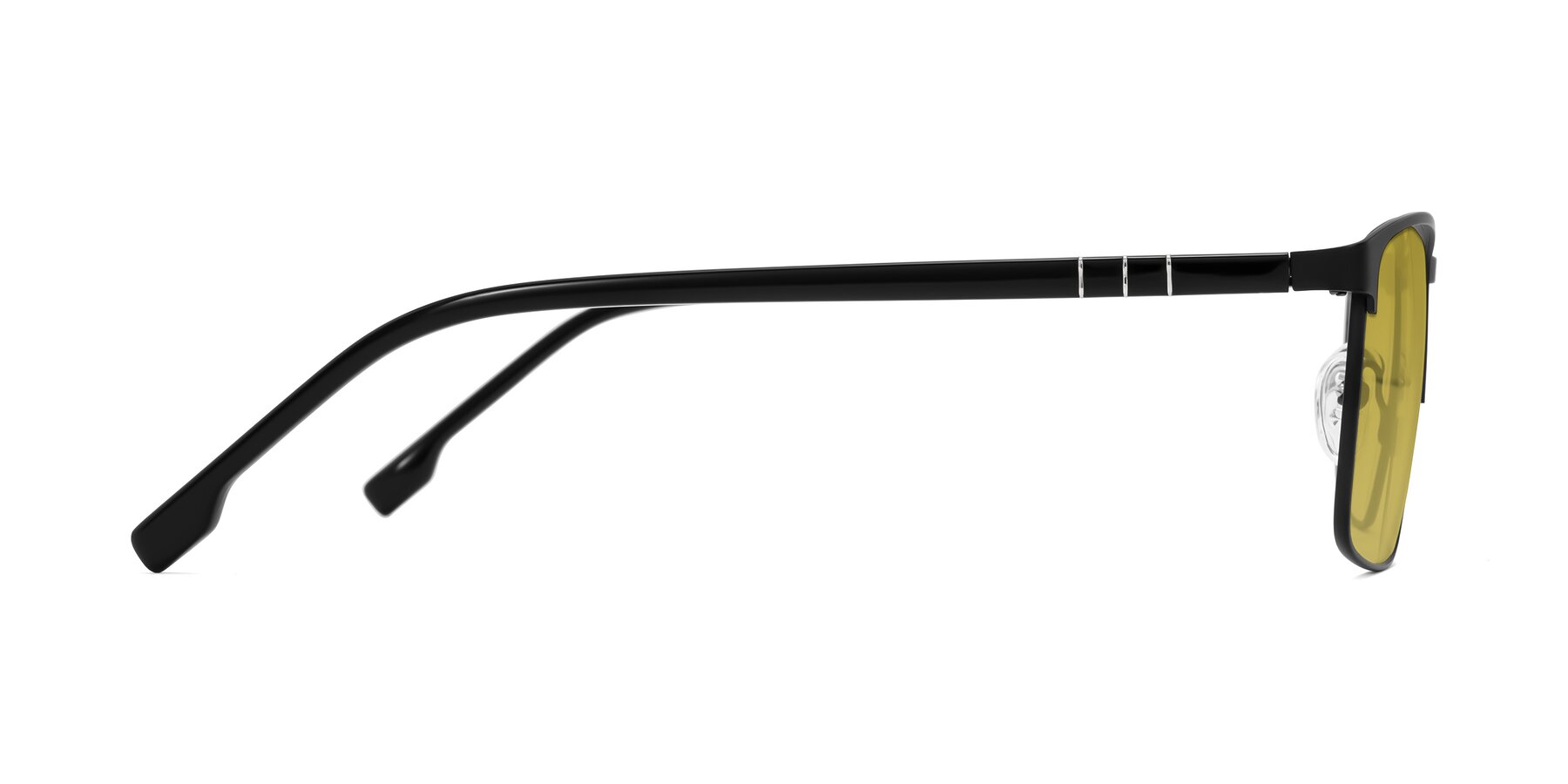 Side of Sampit in Matte Black with Champagne Tinted Lenses