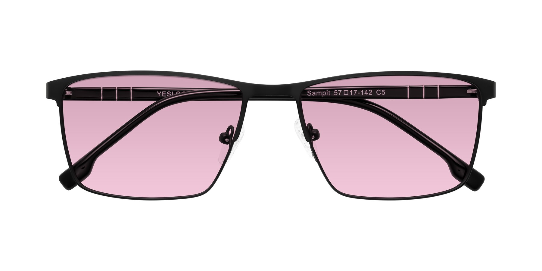 Folded Front of Sampit in Matte Black with Light Wine Tinted Lenses