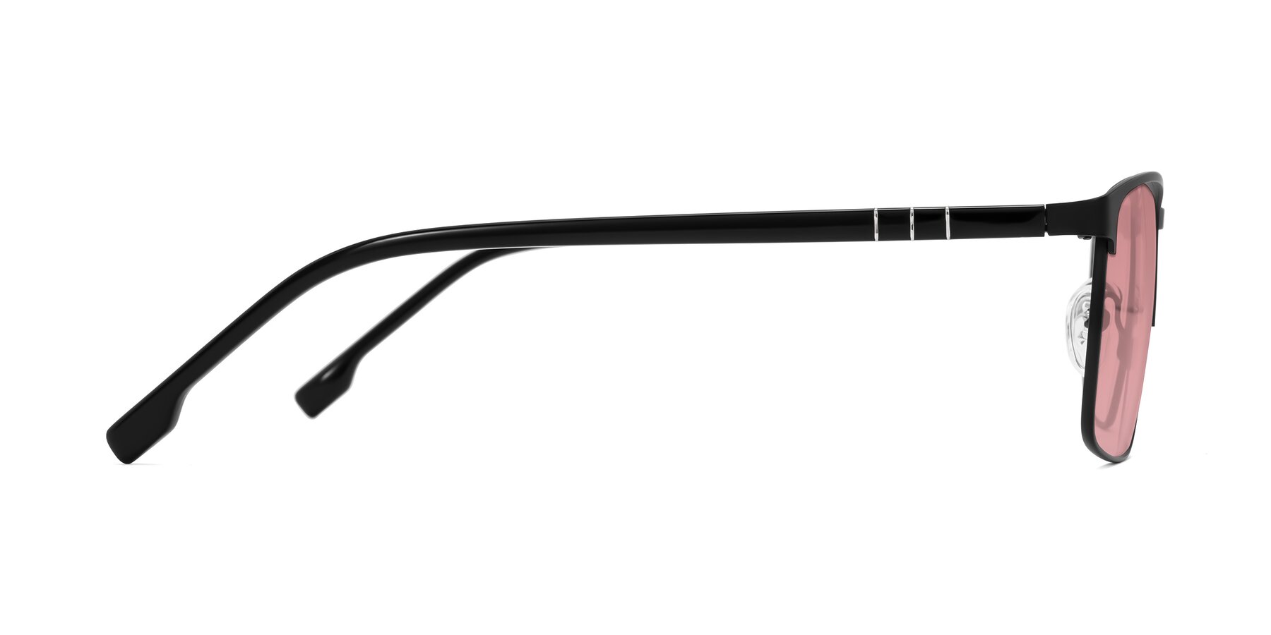 Side of Sampit in Matte Black with Medium Garnet Tinted Lenses