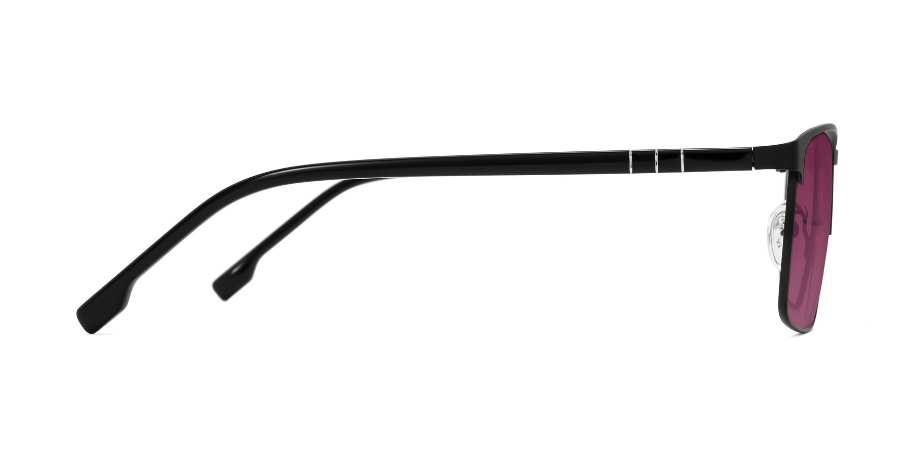 Side of Sampit in Matte Black with Wine Tinted Lenses