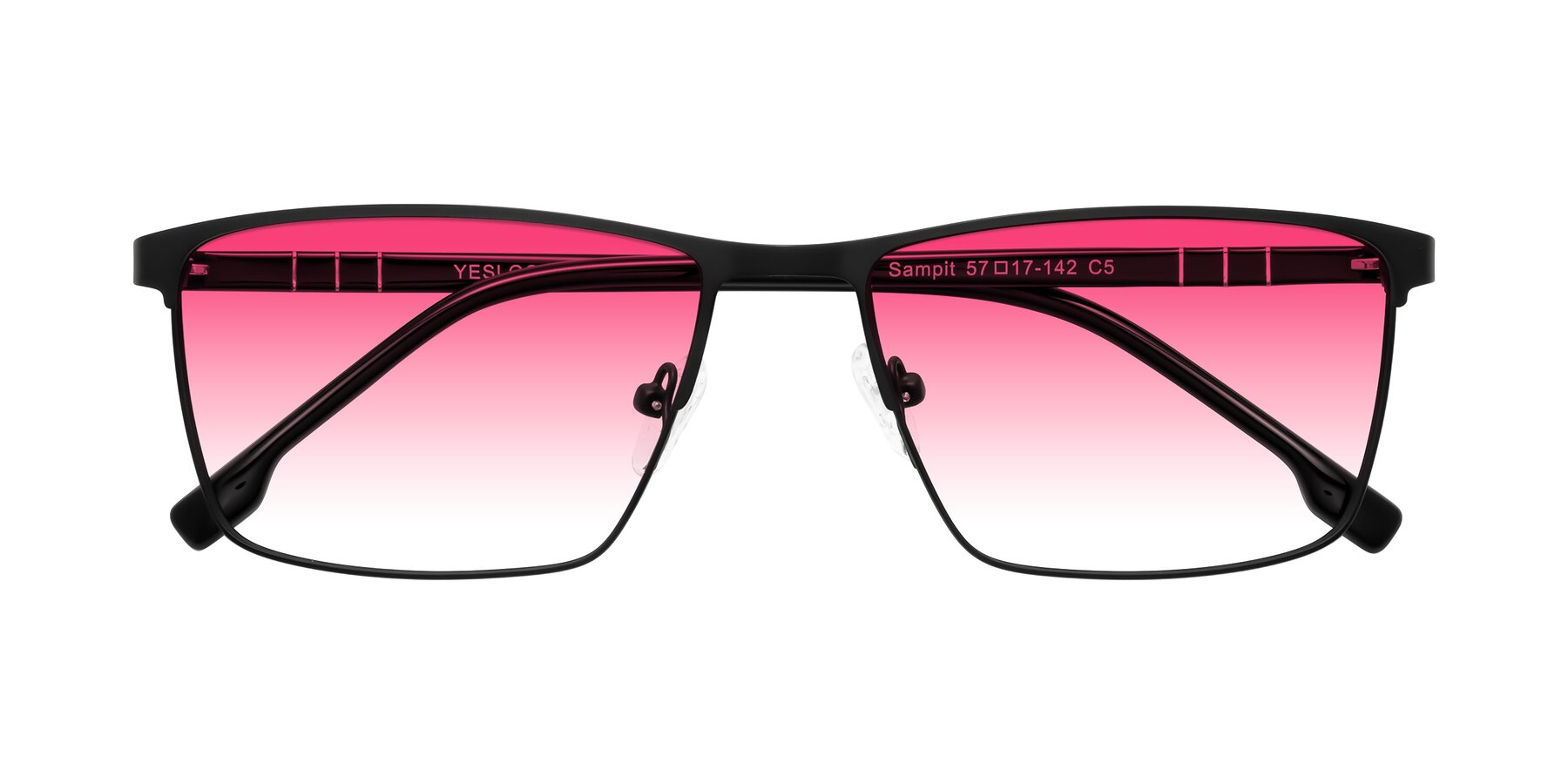 Folded Front of Sampit in Matte Black with Pink Gradient Lenses