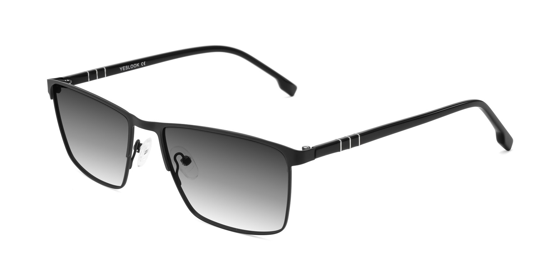 Angle of Sampit in Matte Black with Gray Gradient Lenses