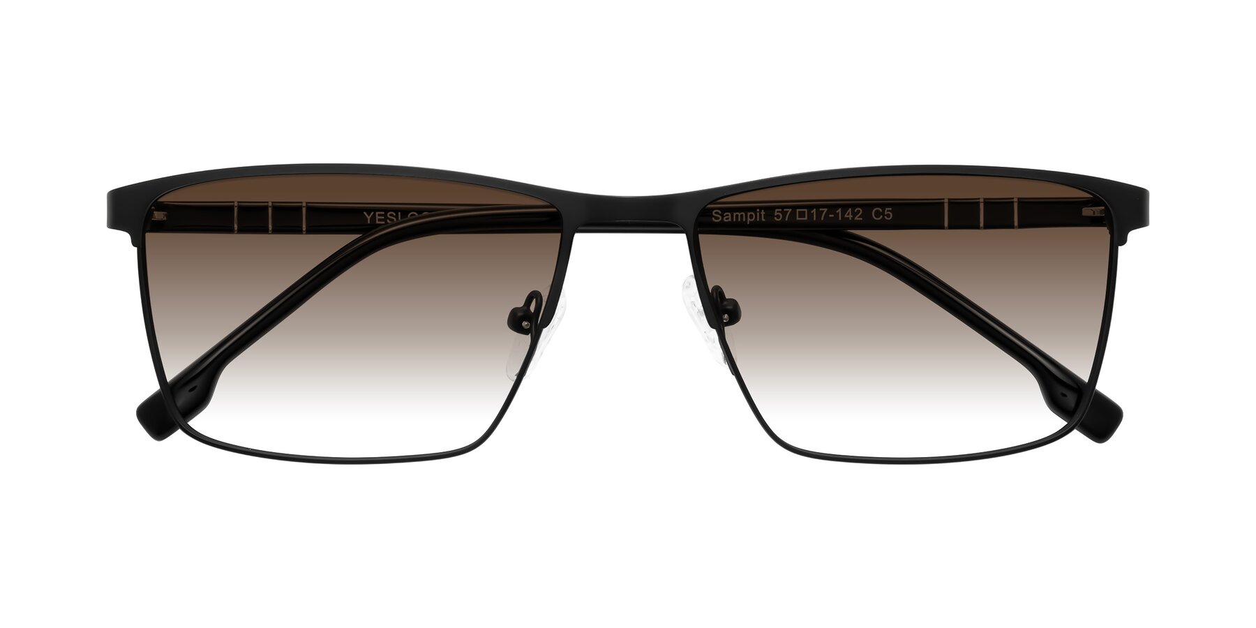 Folded Front of Sampit in Matte Black with Brown Gradient Lenses