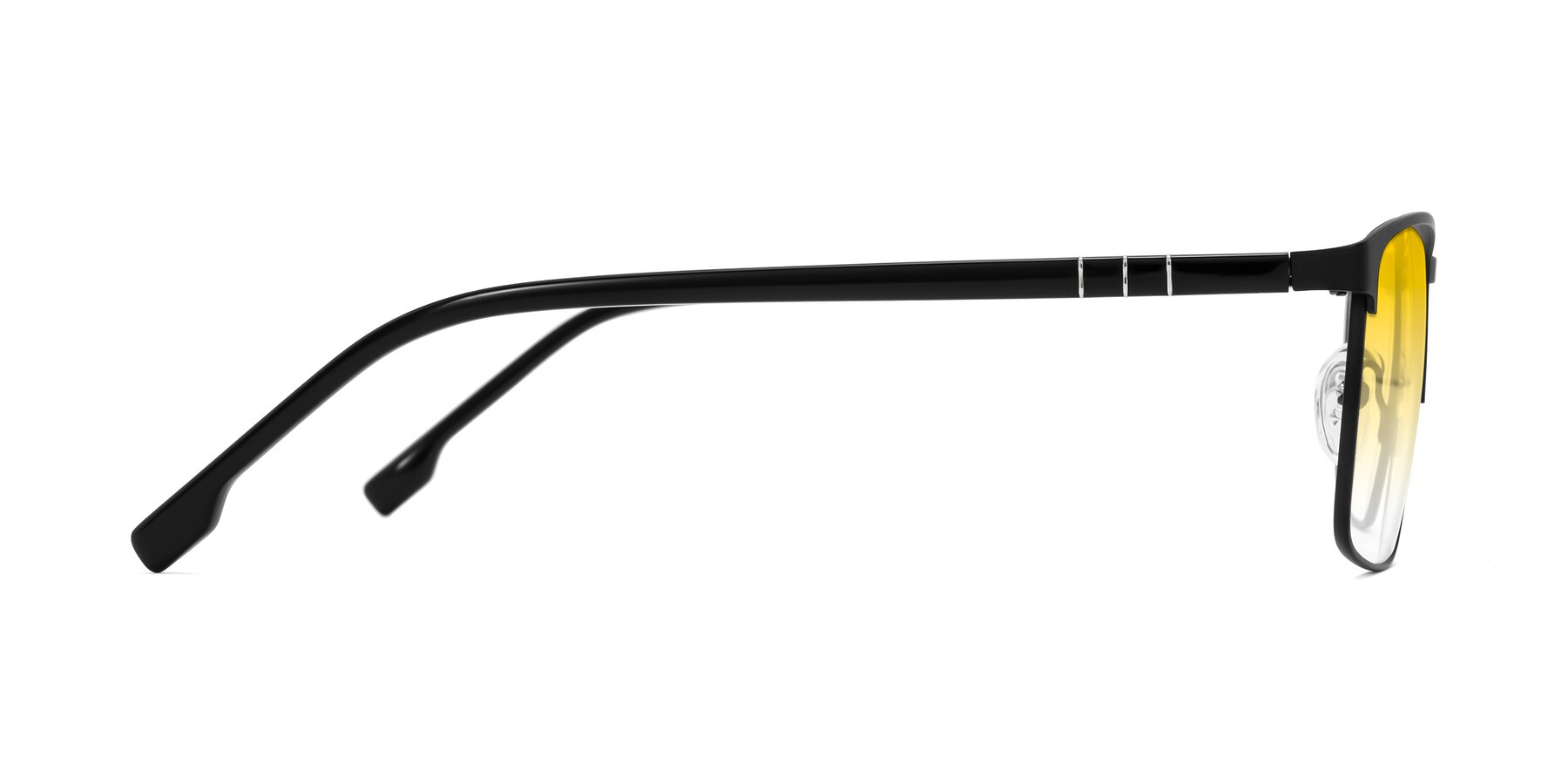 Side of Sampit in Matte Black with Yellow Gradient Lenses