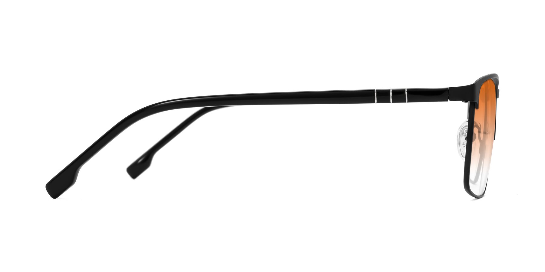 Side of Sampit in Matte Black with Orange Gradient Lenses