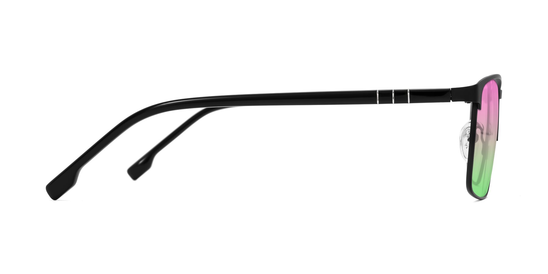 Side of Sampit in Matte Black with Pink / Green Gradient Lenses