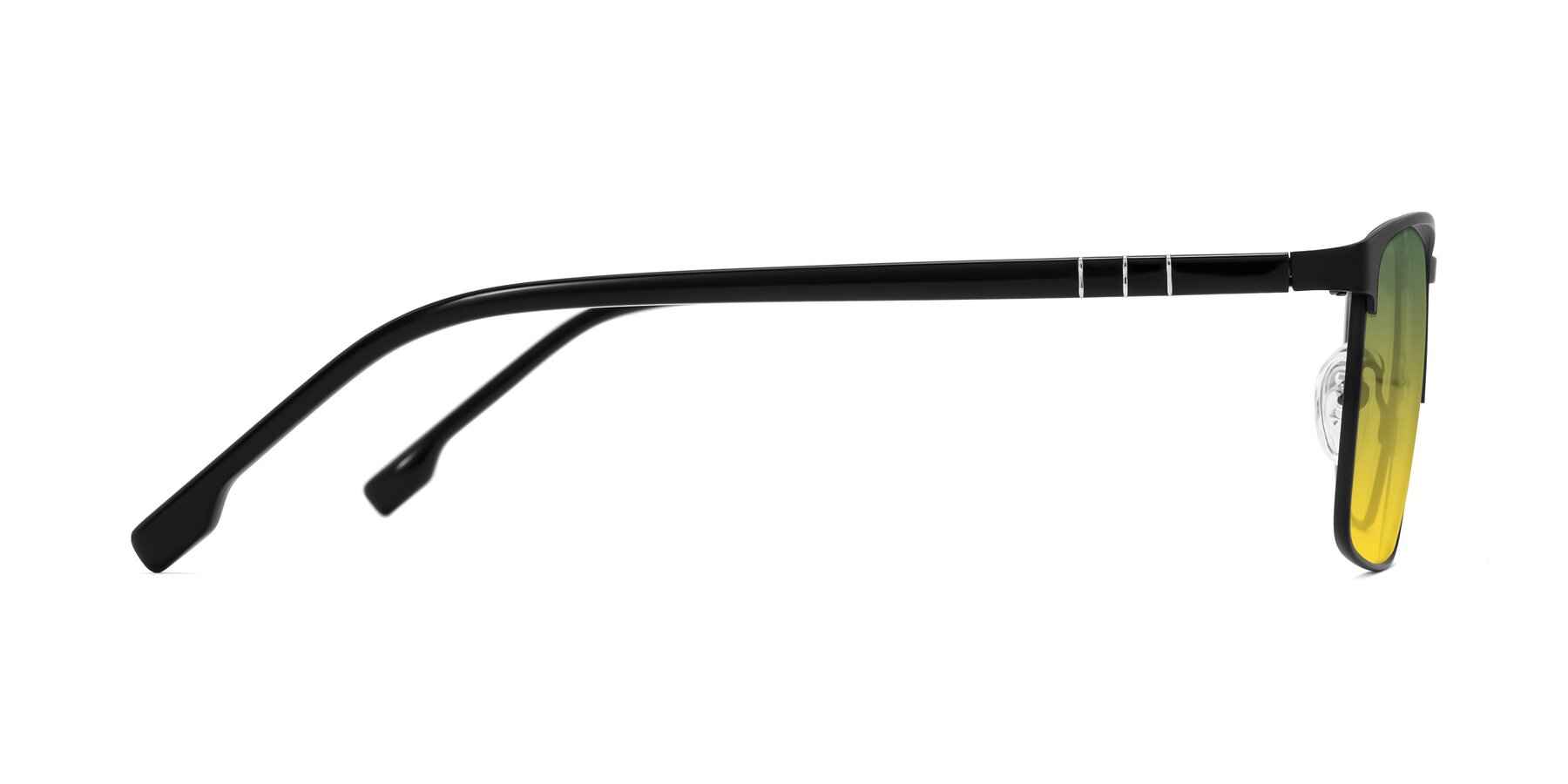 Side of Sampit in Matte Black with Green / Yellow Gradient Lenses