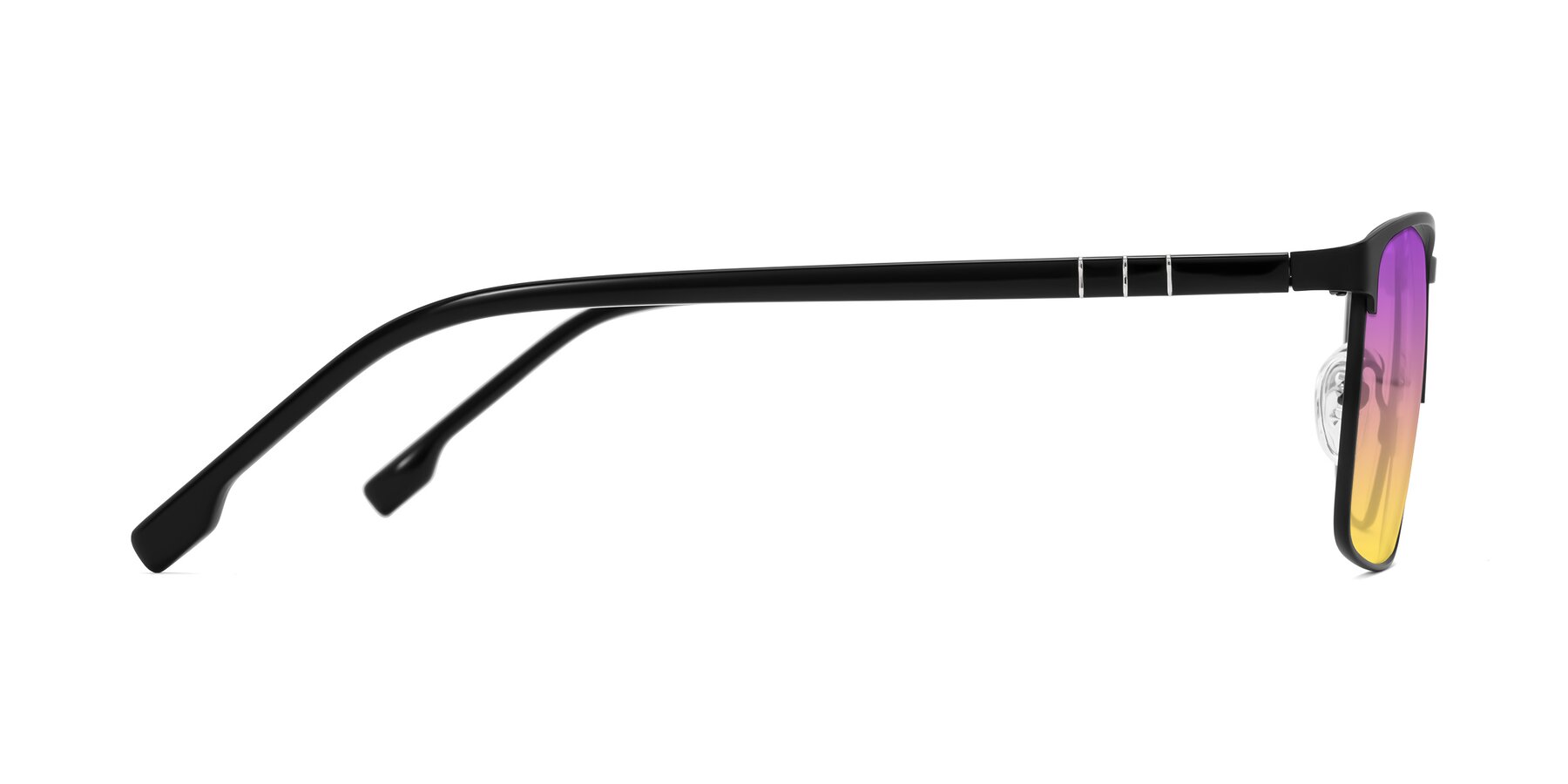 Side of Sampit in Matte Black with Purple / Yellow Gradient Lenses