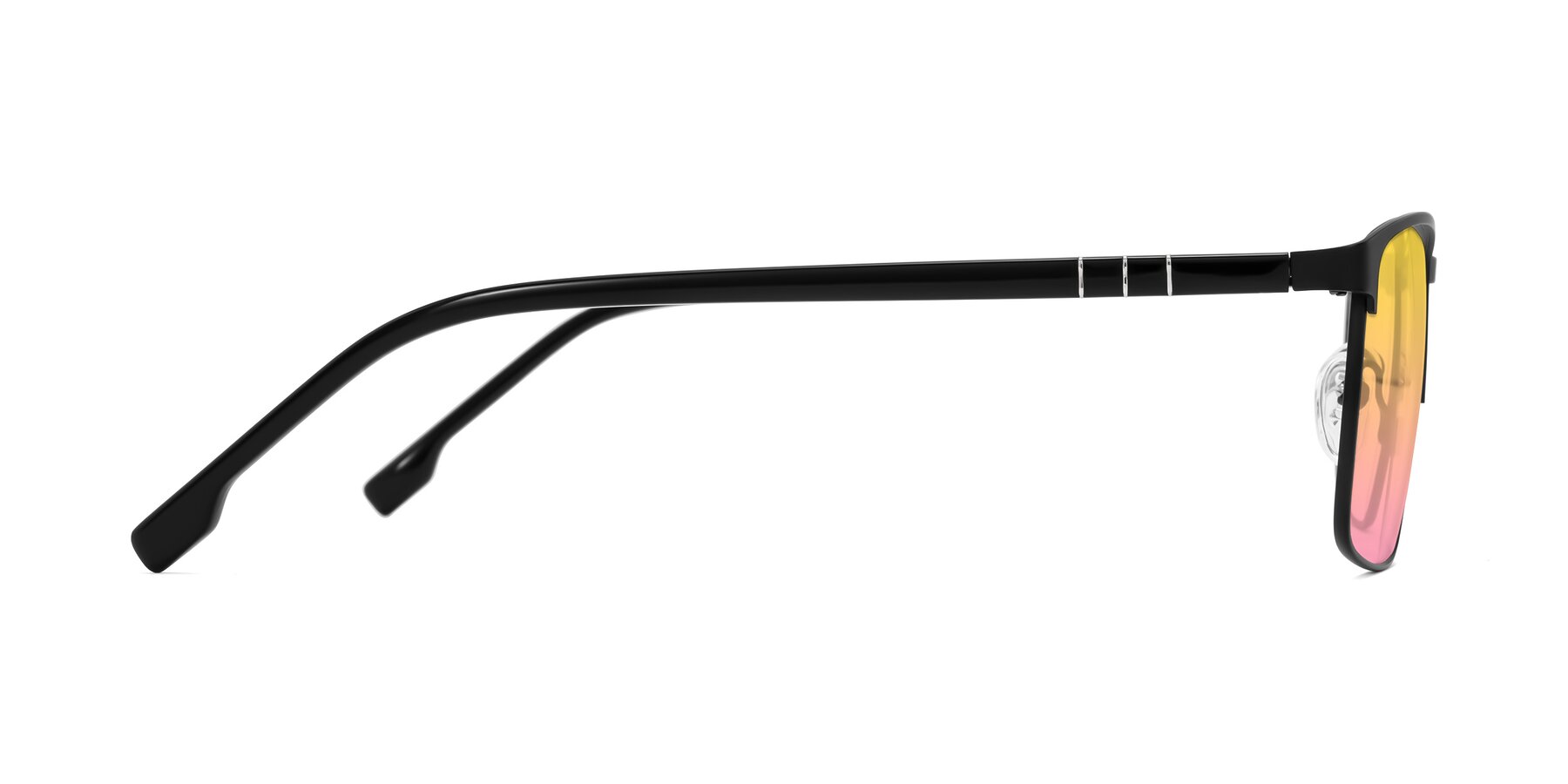 Side of Sampit in Matte Black with Yellow / Pink Gradient Lenses