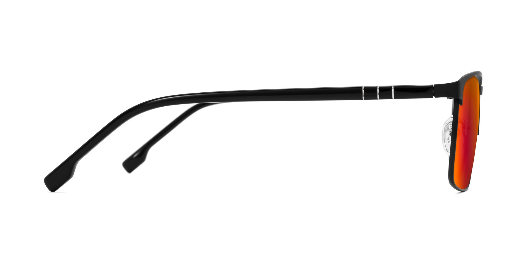 Side of Sampit in Matte Black with Red Gold Mirrored Lenses