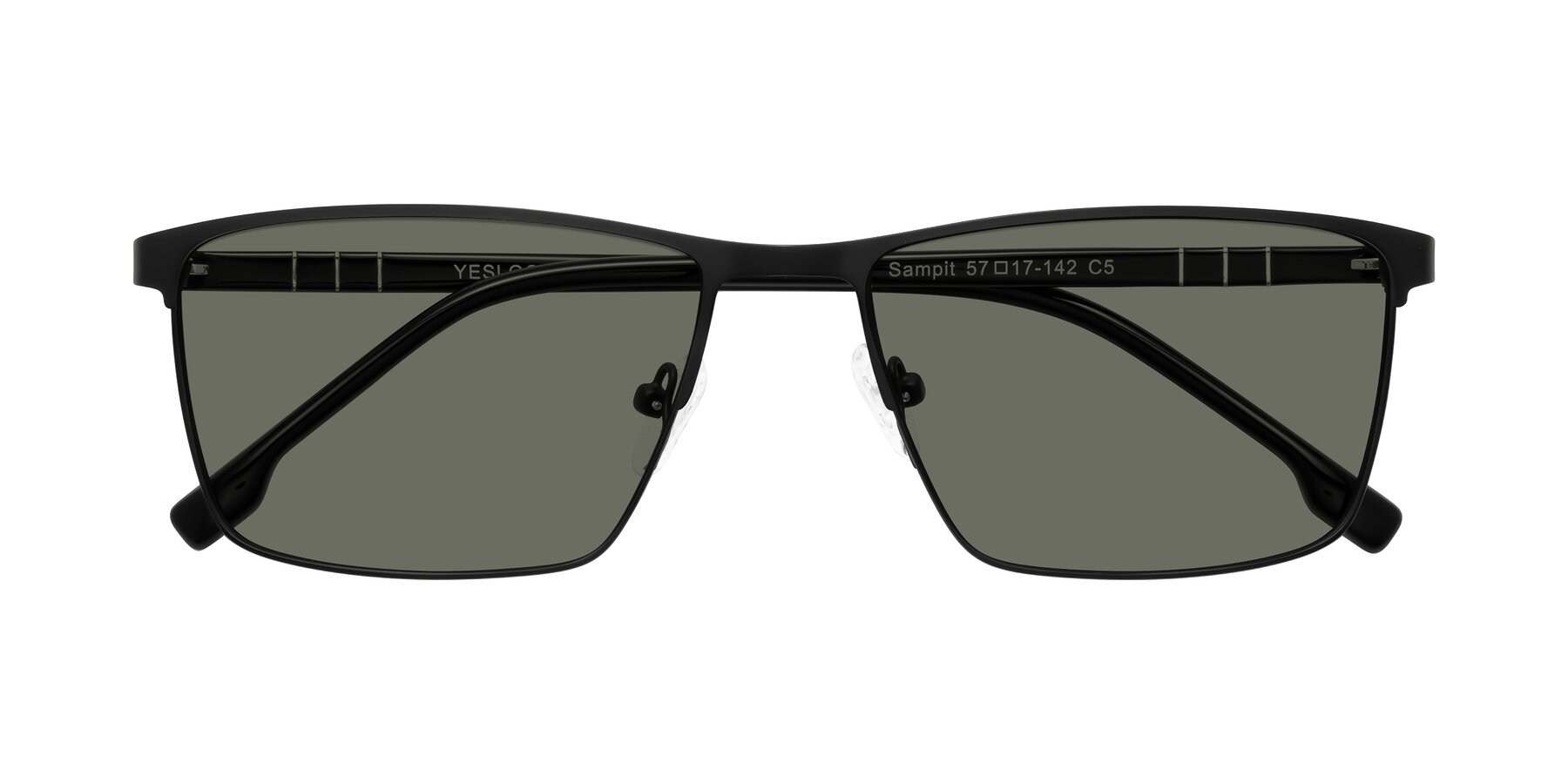 Folded Front of Sampit in Matte Black with Gray Polarized Lenses