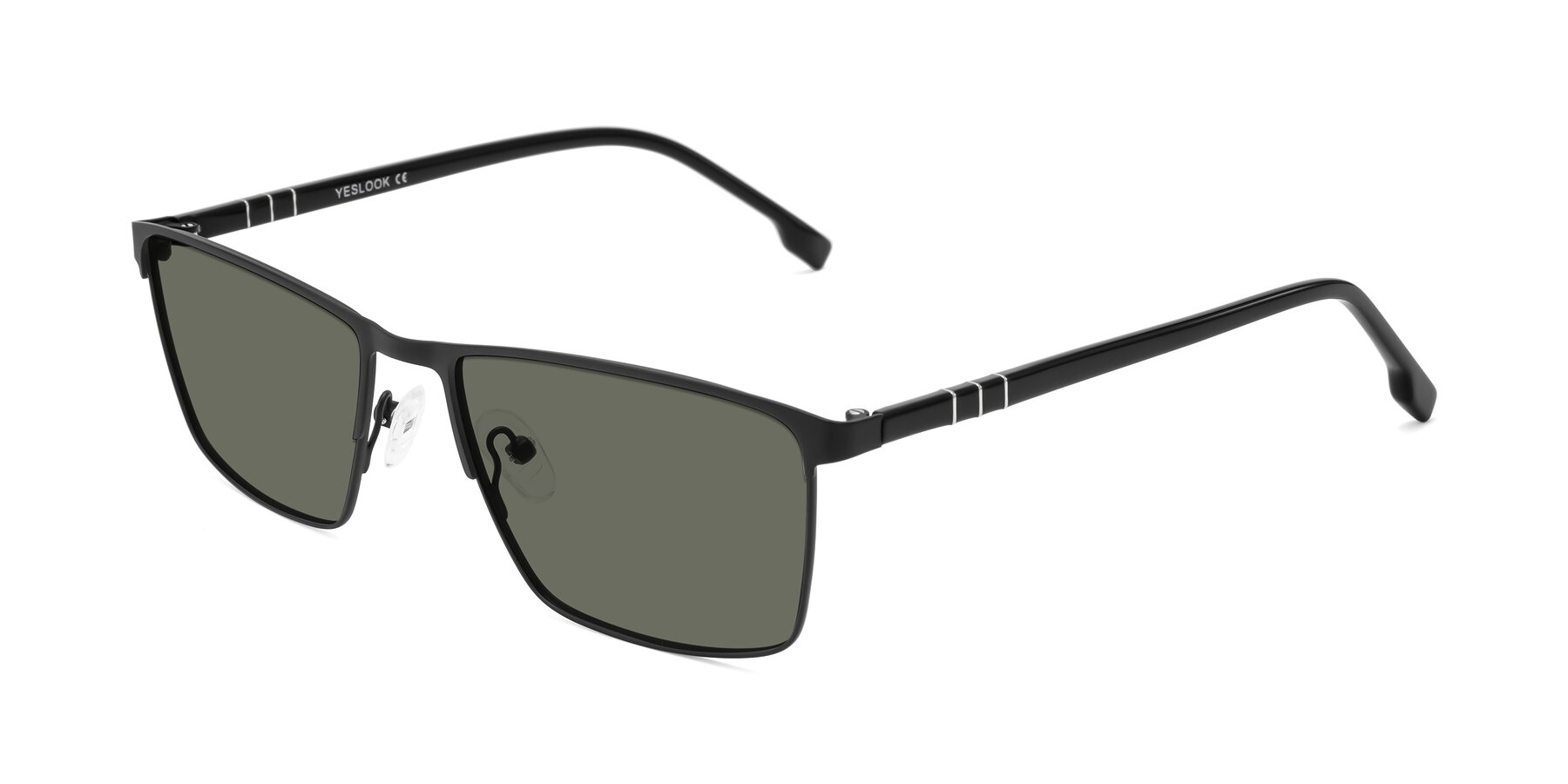 Angle of Sampit in Matte Black with Gray Polarized Lenses