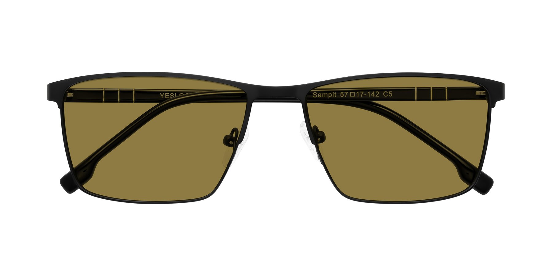 Folded Front of Sampit in Matte Black with Brown Polarized Lenses