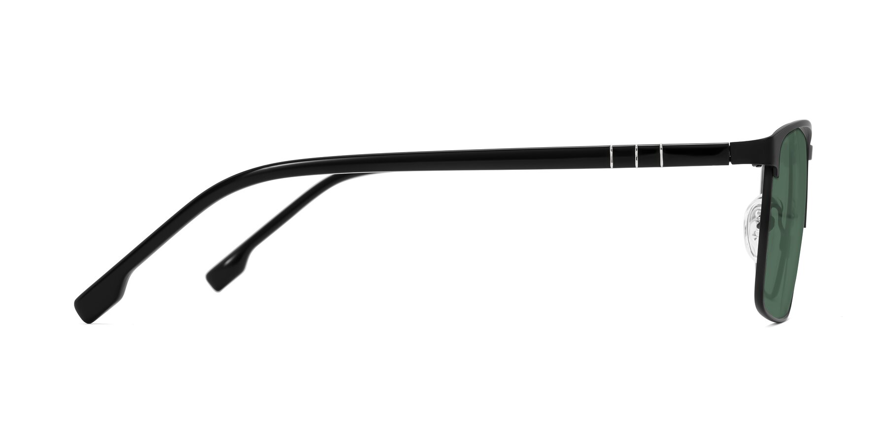 Side of Sampit in Matte Black with Green Polarized Lenses