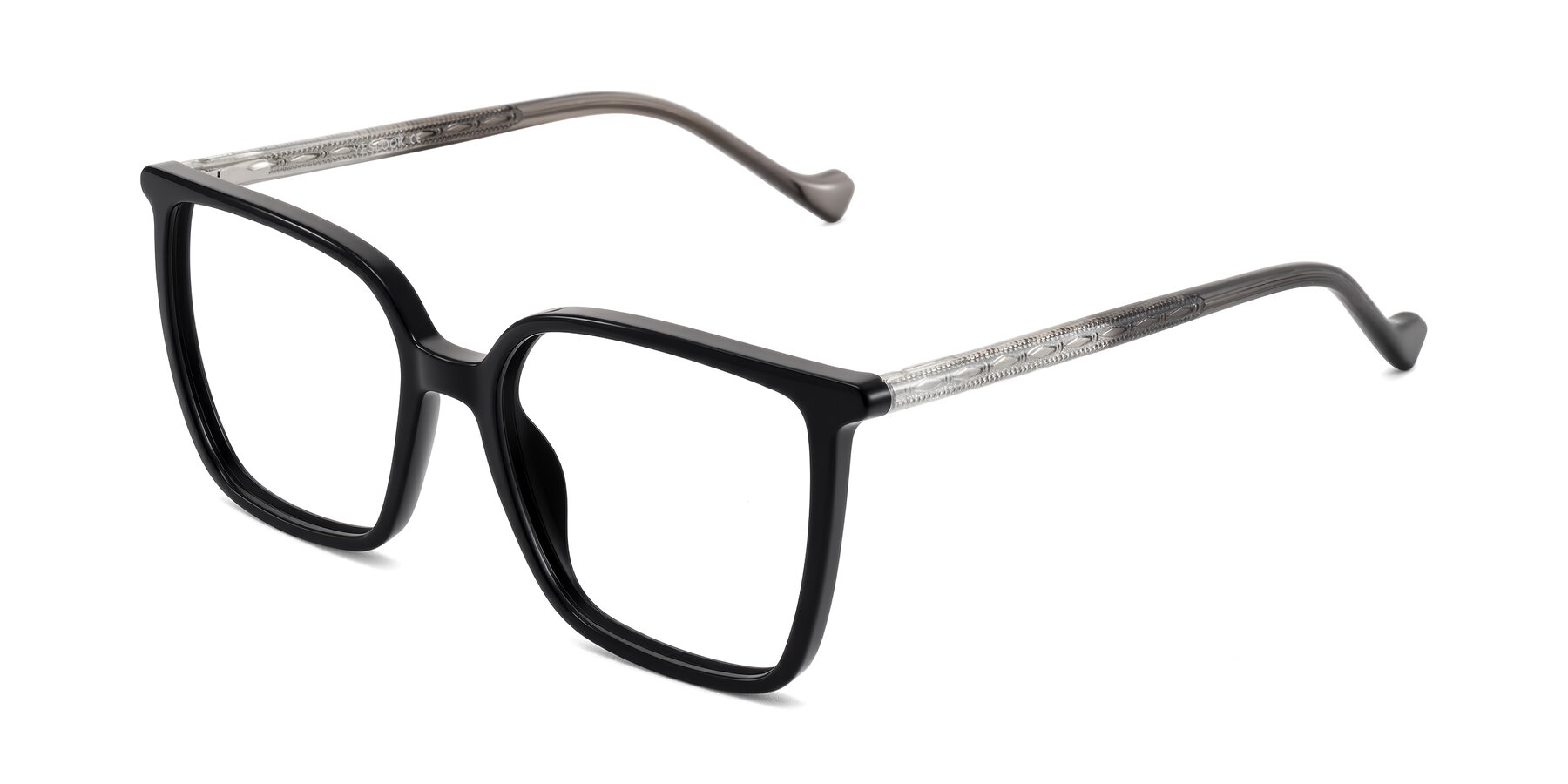 Angle of Colemers in Black with Clear Reading Eyeglass Lenses
