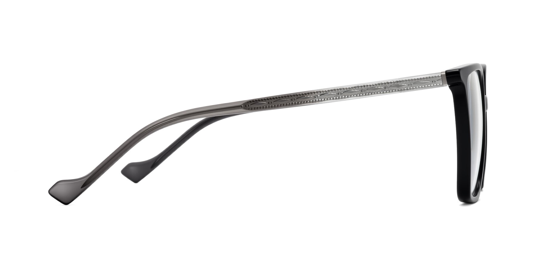 Side of Colemers in Black with Clear Reading Eyeglass Lenses