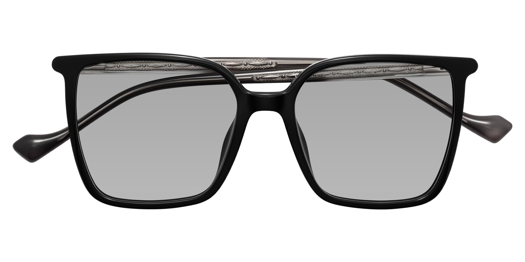 Folded Front of Colemers in Black with Light Gray Tinted Lenses
