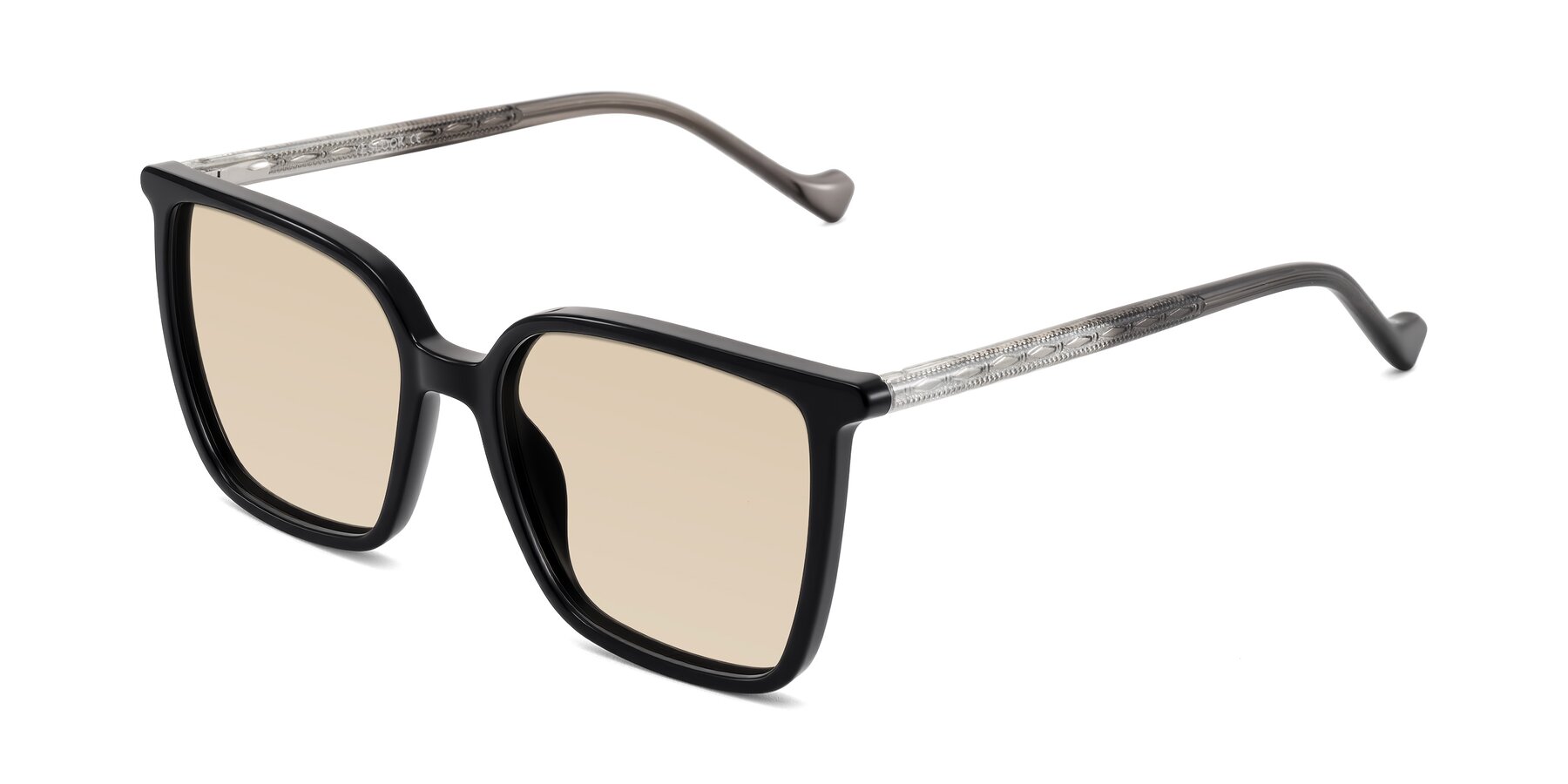 Angle of Colemers in Black with Light Brown Tinted Lenses