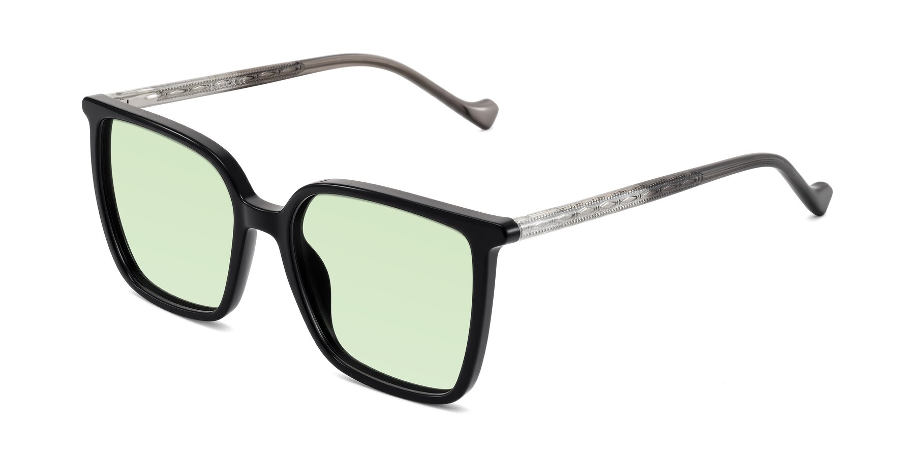 Angle of Colemers in Black with Light Green Tinted Lenses