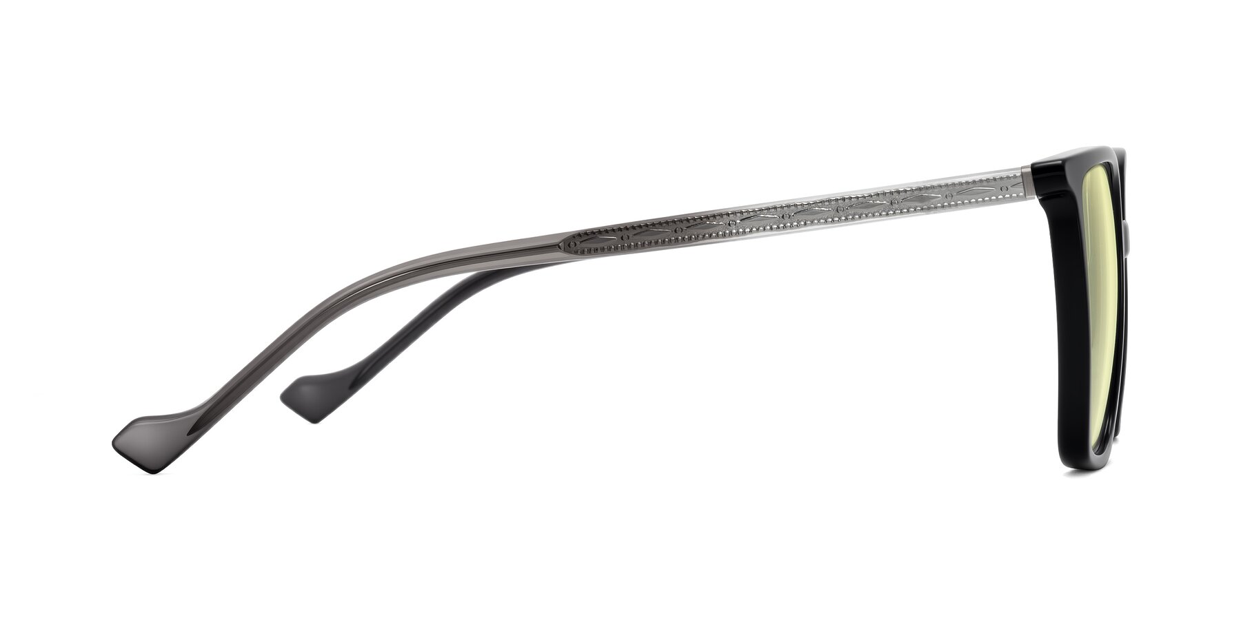 Side of Colemers in Black with Light Yellow Tinted Lenses