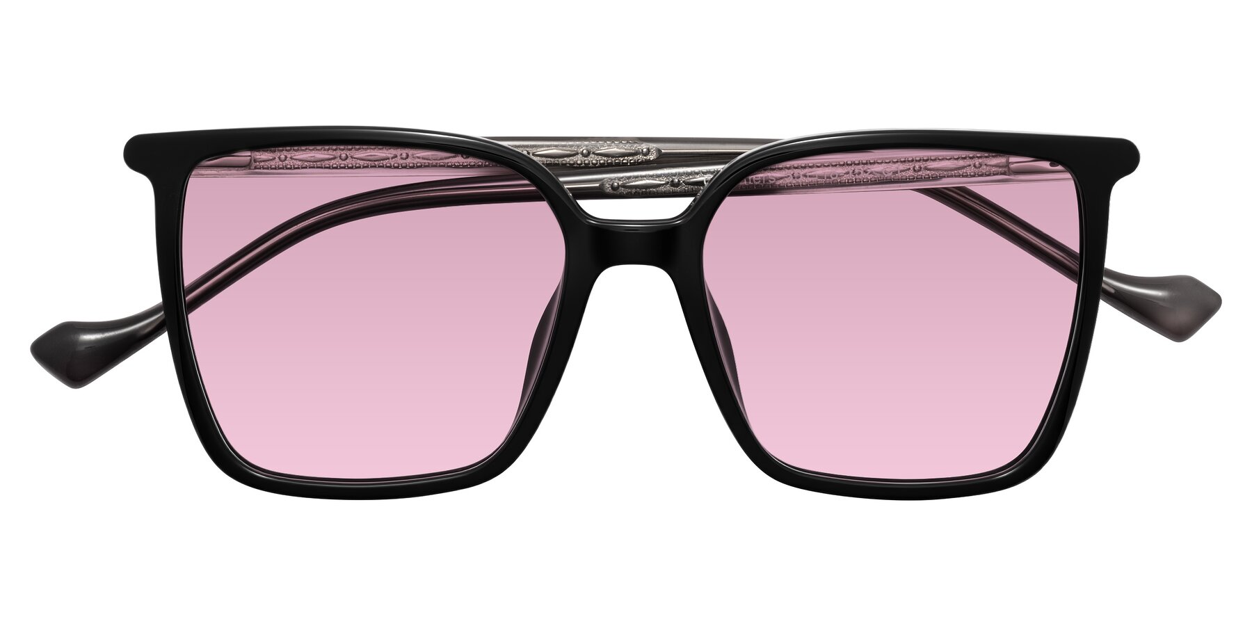 Folded Front of Colemers in Black with Light Wine Tinted Lenses