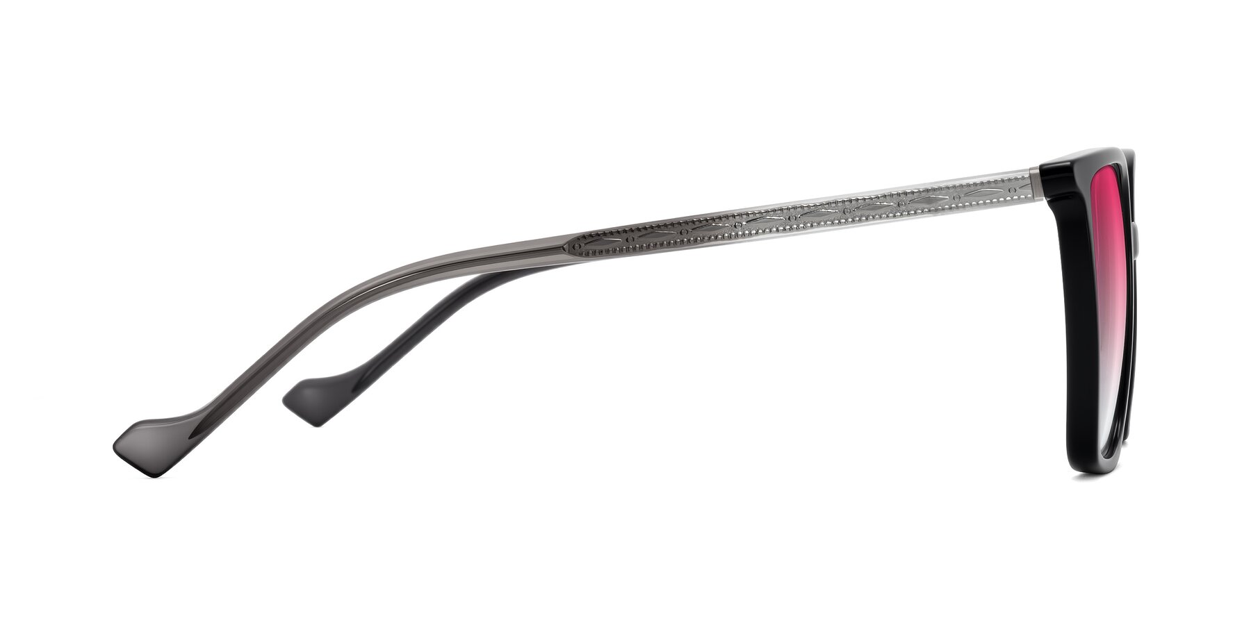 Side of Colemers in Black with Pink Gradient Lenses